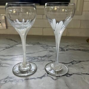 Rosenthal Snowflower Glasses White Confetti Crystal Lot of 2,‎ 2.5 inch diameter